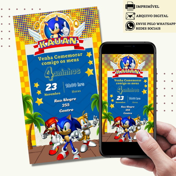 Convite Digital Sonic Virtual