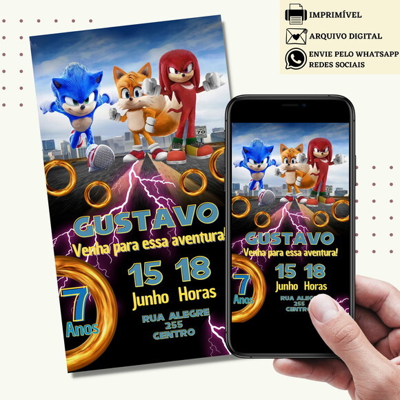 Convite Digital Sonic Virtual