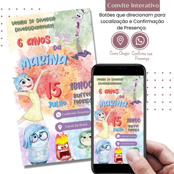 Convite Divertida Mente Digital Interativo Virtual
