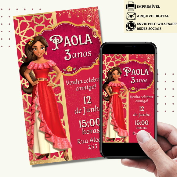 Convite Elena de Avalor Digital Virtual