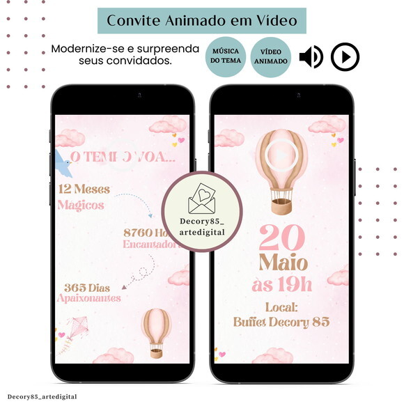 Convite em Vídeo 365 Sorrisos Animado com Música Digital