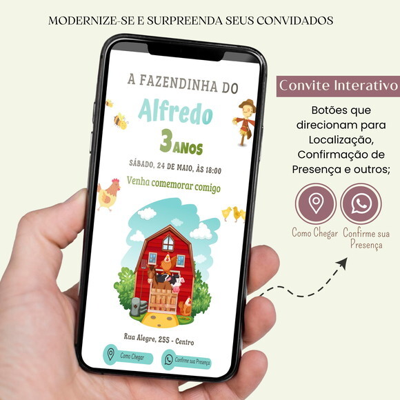 Convite Fazendinha Bosque Digital Interativo Virtual