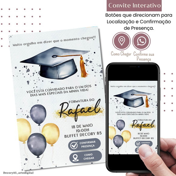 Convite Formatura Digital Interativo Virtual