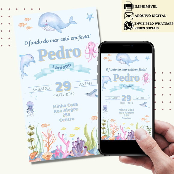 Convite Fundo do Mar Digital Virtual
