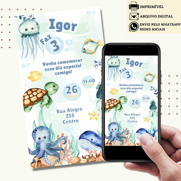 Convite Fundo do Mar Digital Virtual