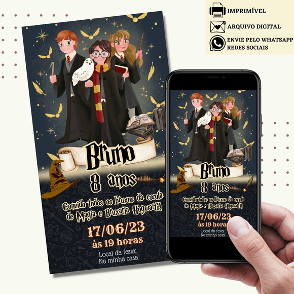 Convite Harry Potter Digital Virtual