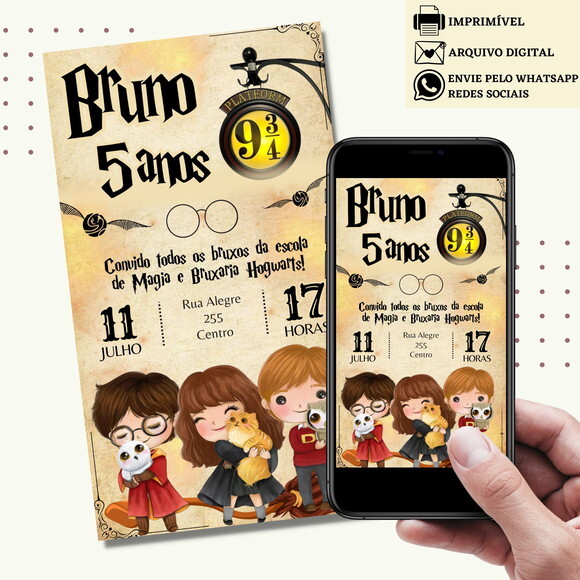 Convite Harry Potter Digital Virtual