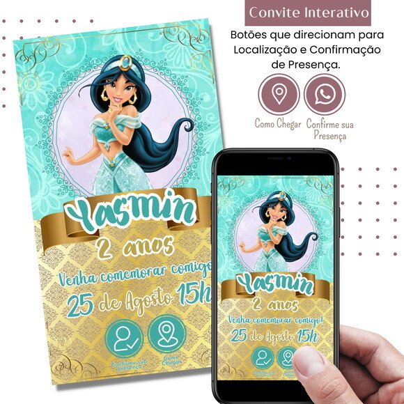 Convite Jasmine Digital Interativo Virtual