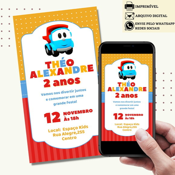 Convite Léo o Caminhão Digital Virtual Cante com o Léo