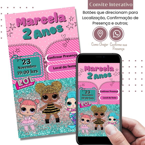 Convite Lol Surprise Digital Interativo Virtual