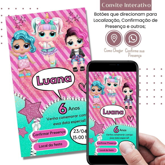 Convite Lol Surprise Digital Interativo Virtual
