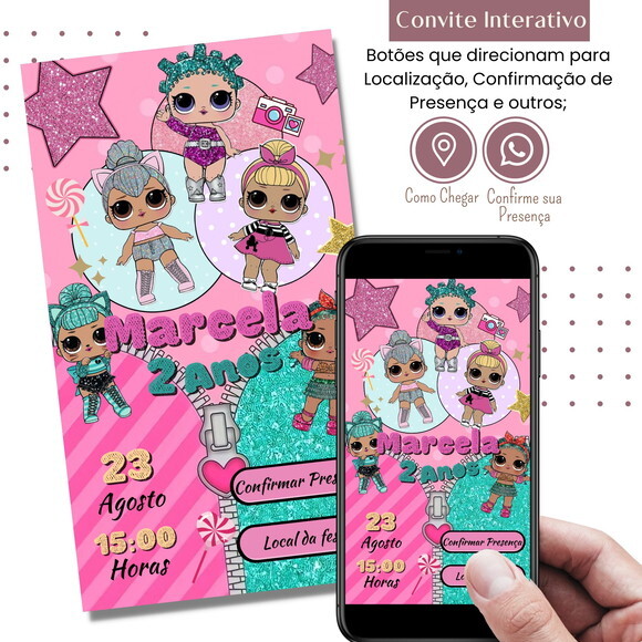 Convite Lol Surprise Digital Interativo Virtual
