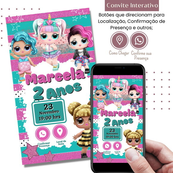 Convite Lol Surprise Digital Interativo Virtual