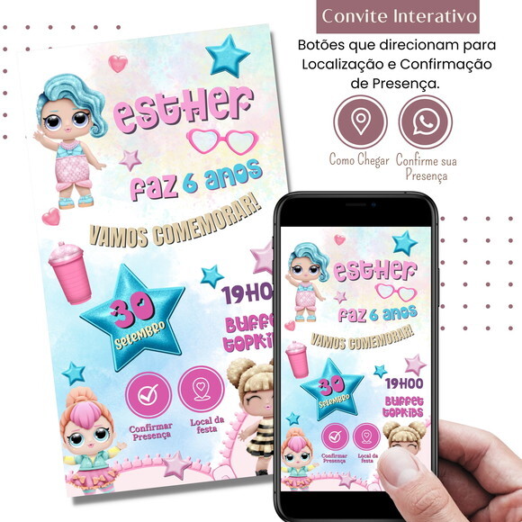 Convite Lol Surprise Digital Interativo Virtual