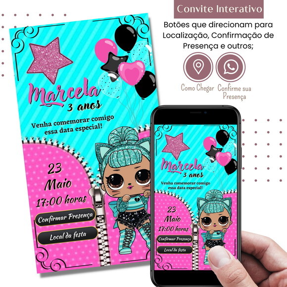 Convite Lol Surprise Digital Interativo Virtual
