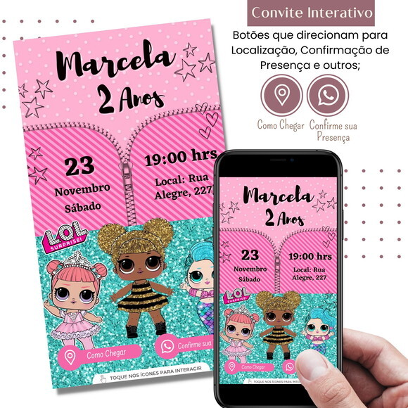 Convite Lol Surprise Digital Interativo Virtual