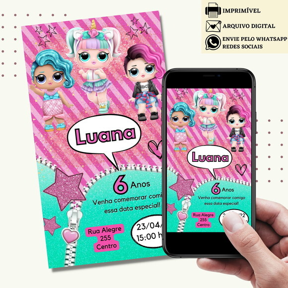Convite Lol Surprise Digital Virtual