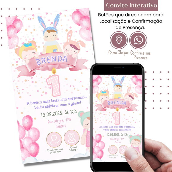 Convite Metoo Doll Boneca Digital Interativo Virtual
