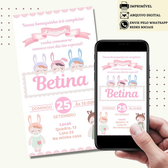 Convite Metoo Doll Boneca Digital Virtual