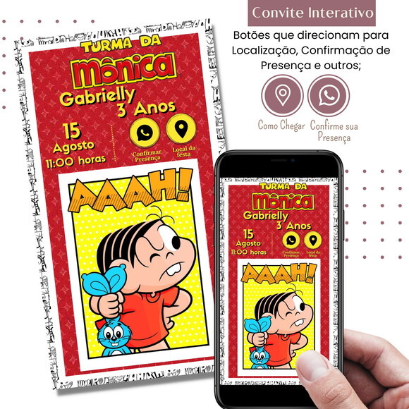 Convite Mônica Digital Virtual Interativo