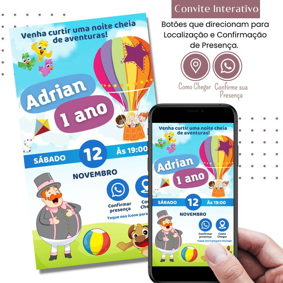 Convite Mundo Bita Digital Interativo Virtual