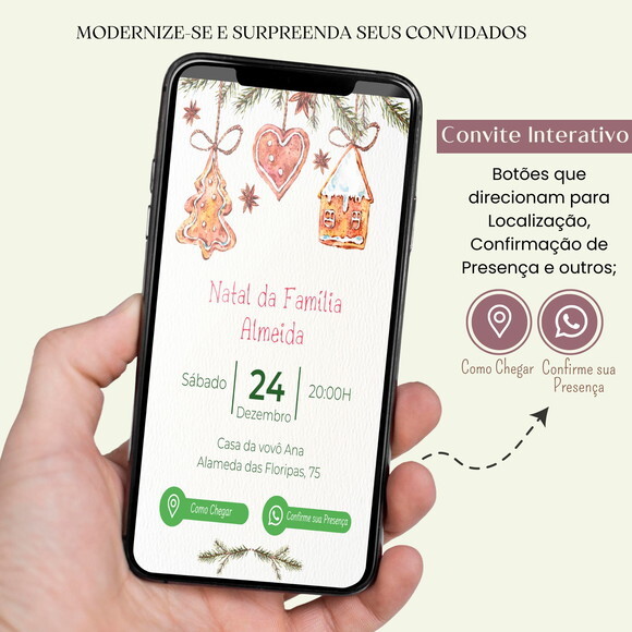 Convite Natal Confraternização Digital Interativo Virtual