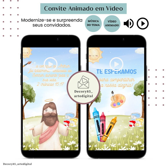 Convite o Maior Pintor do Mundo Animado com Música Digital