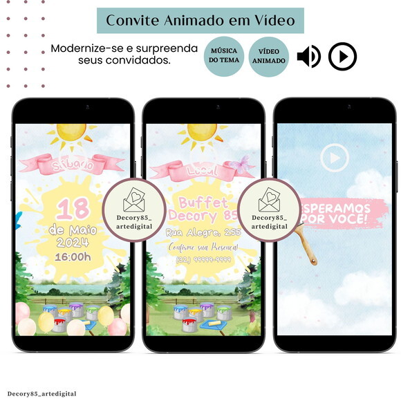 Convite o Maior Pintor do Mundo Animado com Música Digital