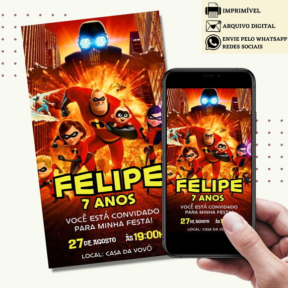 Convite os Incríveis Digital Virtual