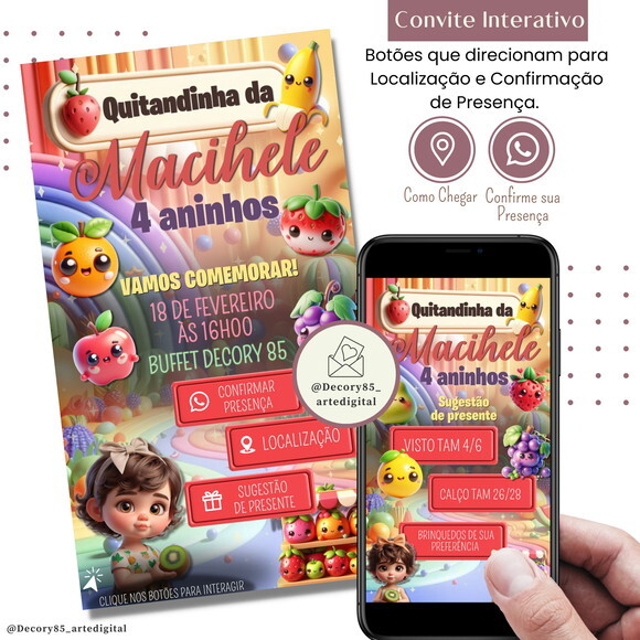 Convite Quitanda Quitandinha Feira Sugestão de Presente
