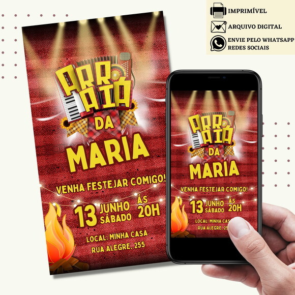 Convite São João Digital Virtual Festa Junina Arraiá