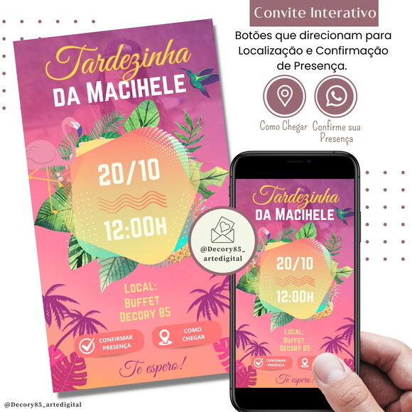 Convite Tardezinha Pagode Pool Party Digital Interativo