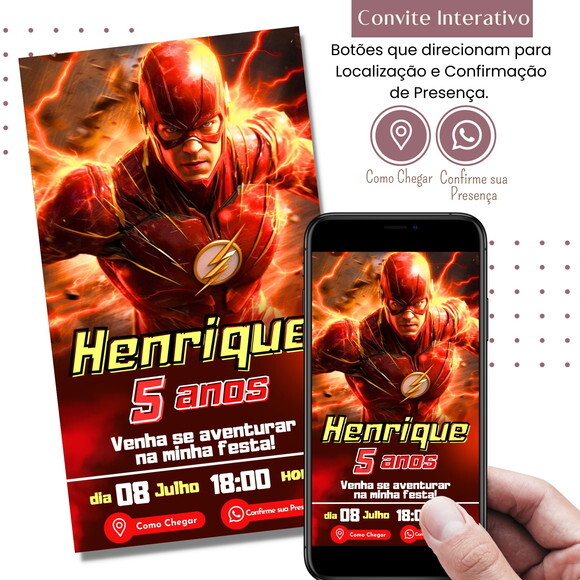 Convite The Flash Interativo Digital Virtual
