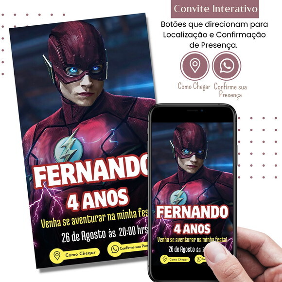 Convite The Flash Interativo Digital Virtual