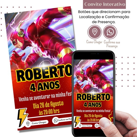 Convite The Flash Interativo Digital Virtual