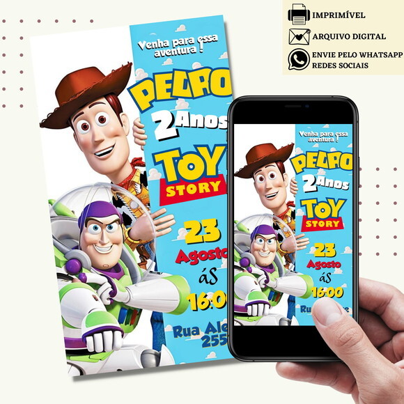 Convite Toy Story Woody Digital Virtual