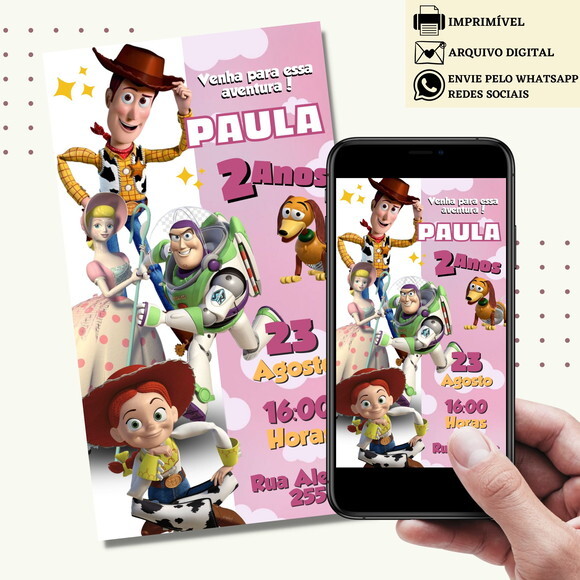 Convite Toy Story Woody Digital Virtual