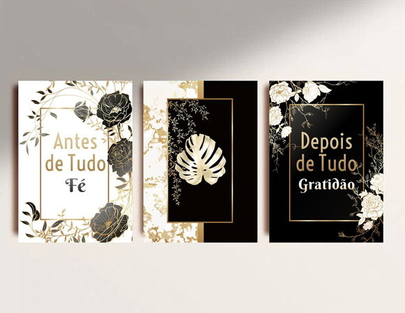 Kit Trio 3 Placas Decorativas Antes De Tudo Fé 21x30 A4