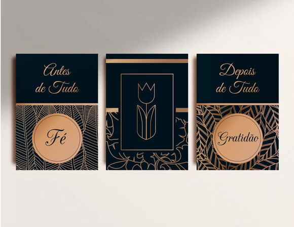 Kit Trio 3 Placas Decorativas Antes De Tudo Fé 30x42 A3
