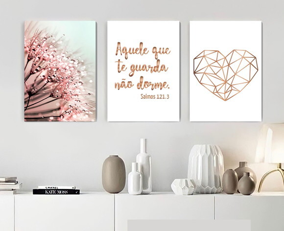 Kit Trio 3 Placas Decorativas Aquele Que Te Guarda 30x42 A3