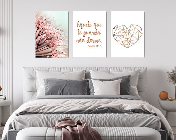 Kit Trio 3 Placas Decorativas Aquele Que Te Guarda 30x42 A3