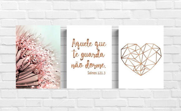 Kit Trio 3 Placas Decorativas Aquele Que Te Guarda 21x30 A4