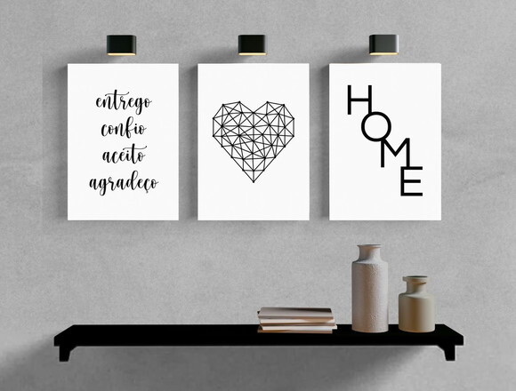 Kit Trio 3 Placas Decorativas Entrego Confio Aceito 21x30 A4