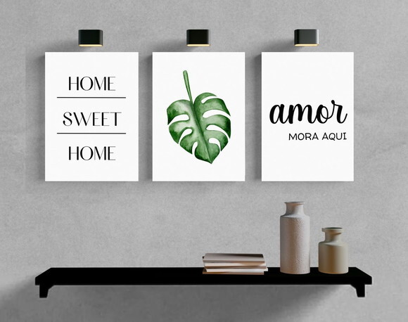 Kit Trio 3 Placas Decorativas Lar Home Sweet Home Amor 21x30