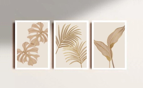 Kit Trio 3 Placas Decorativas Plantas Flores 21x30 A4