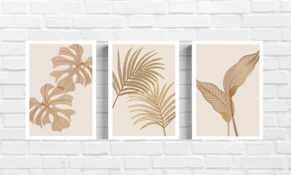 Kit Trio 3 Placas Decorativas Plantas Flores 21x30 A4