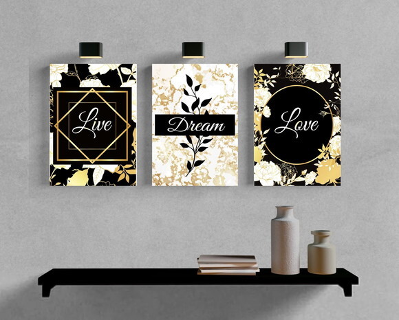 Kit Trio 3 Placas Decorativas Sala Quarto 30x42 A3