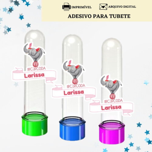 Adesivo Rótulo Tubete Lembrancinha Circo Tag Arte Digital