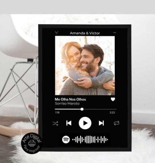 Arte Digital Para Quadro Spotify Personalizado Casal