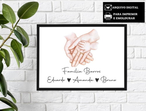 Arte Digital Quadro Família Pai Mãe Personalizado Presente
